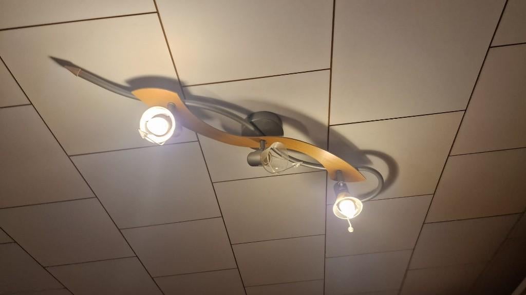 Plafondlamp - 3 spotjes, Ophalen, Zo goed als nieuw, Kunst