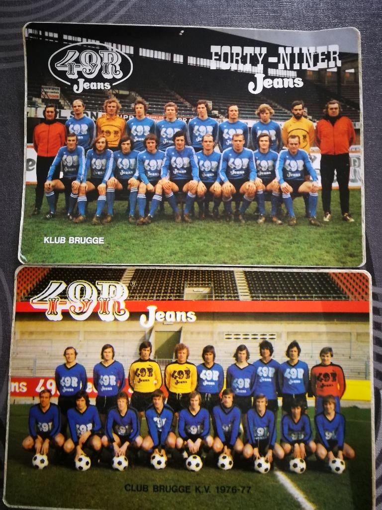 Club Brugge 2 ploegstickers jaren '70, Ophalen, Zo goed als nieuw, Poster, Plaatje of Sticker