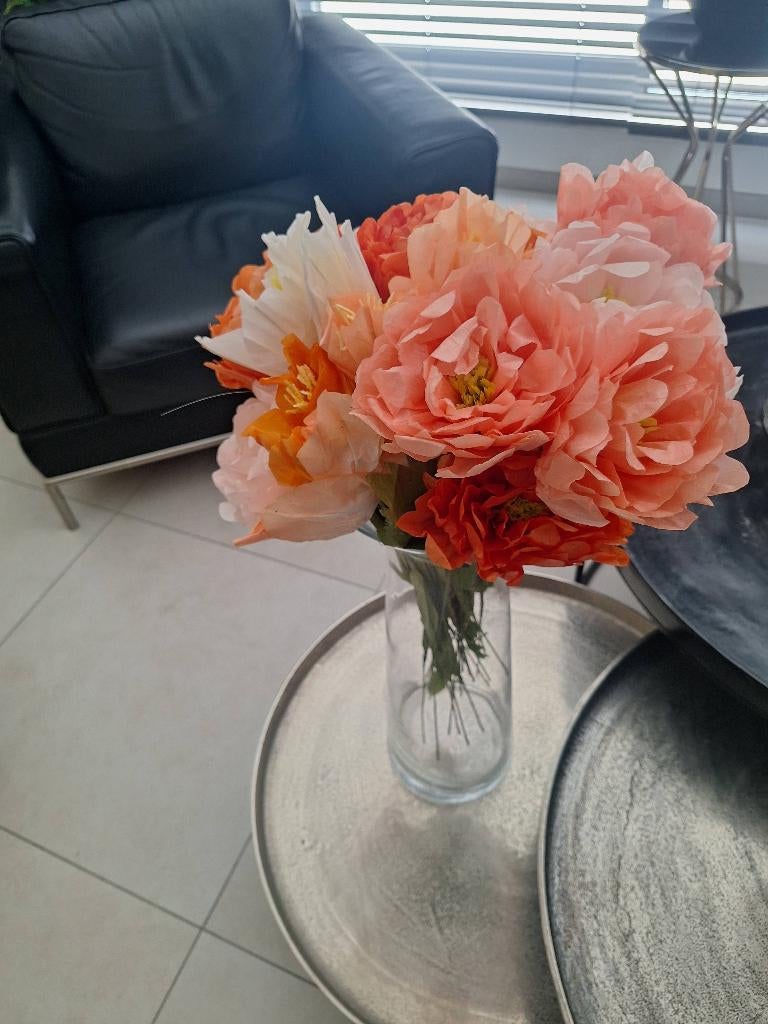 Superbe bouquet de fleurs en papier, Enlèvement ou Envoi, Comme neuf, Intérieur