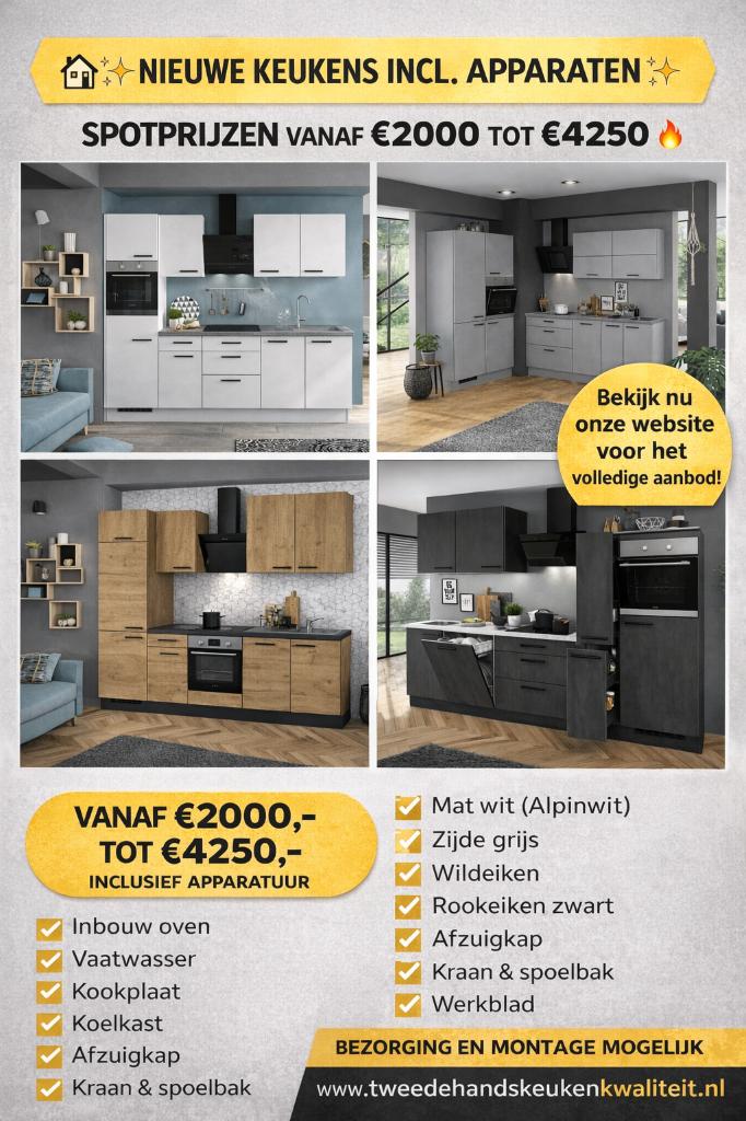NIEUWE COMPLETE KEUKENS VOOR SPOTPRIJZEN BIJ JN KEUKENS!
