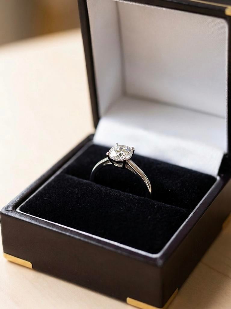 Belle bague en or 18 carats avec diamant, Bijoux, Sacs & Beauté, Bagues, Enlèvement, Comme neuf, Jaune, Or