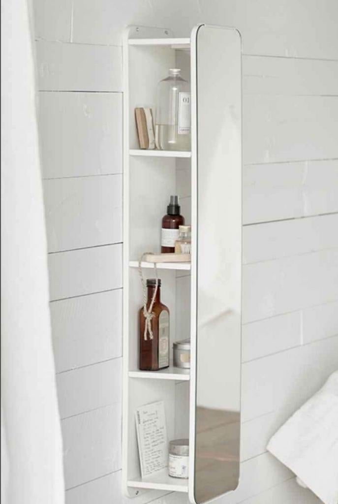 Armoire à étagères Brickan blanc de Ikea avec miroir, Armoire à miroir, Moins de 25 cm, Comme neuf, Enlèvement