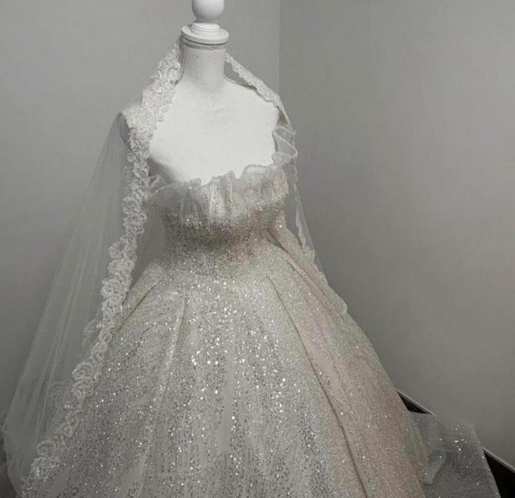 Bruidsjurk + sluier, Kleding | Dames, Trouwkleding en Trouwaccessoires, Ophalen, Zo goed als nieuw