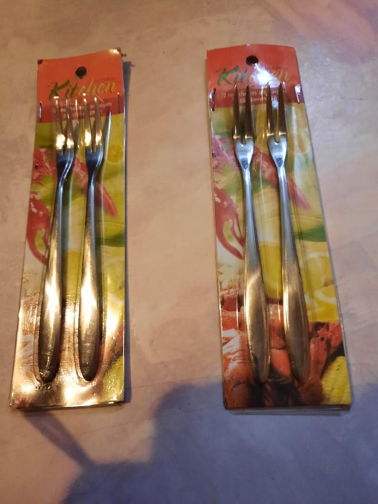 nieuw set van 2 slakken vorken 18/8 roestvrij staal, Huis en Inrichting, Keuken | Bestek, Ophalen of Verzenden, Nieuw