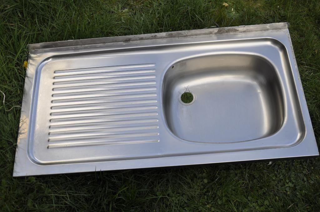 RVS enkele spoelbak, Huis en Inrichting, Keuken | Keukenelementen, Ophalen, Gebruikt, 50 tot 100 cm, Minder dan 100 cm