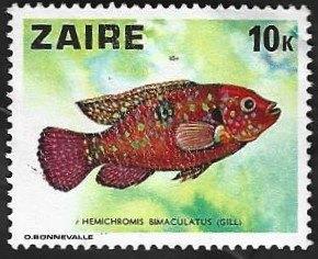 1 Postzegel Zaïre 1978 Vissen, Enlèvement ou Envoi, Autres pays, Non oblitéré