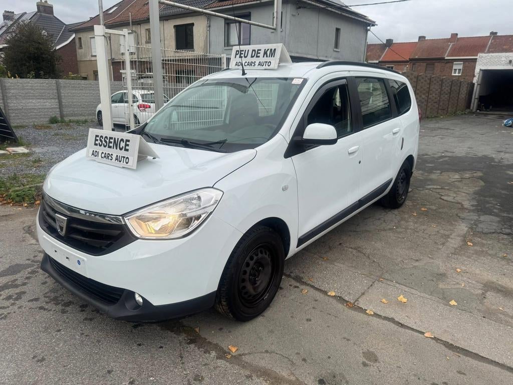 Dacia lodgy 1.2 essence 2013 090.000km airco lire annonce, Auto's, Dacia, Euro 5, Stof, Zwart, Wit