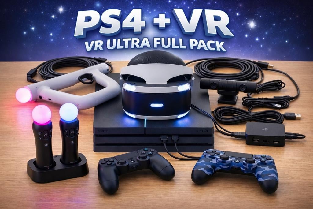 PS4 500 GB + volledige VR + veel accessoires — Heel weinig