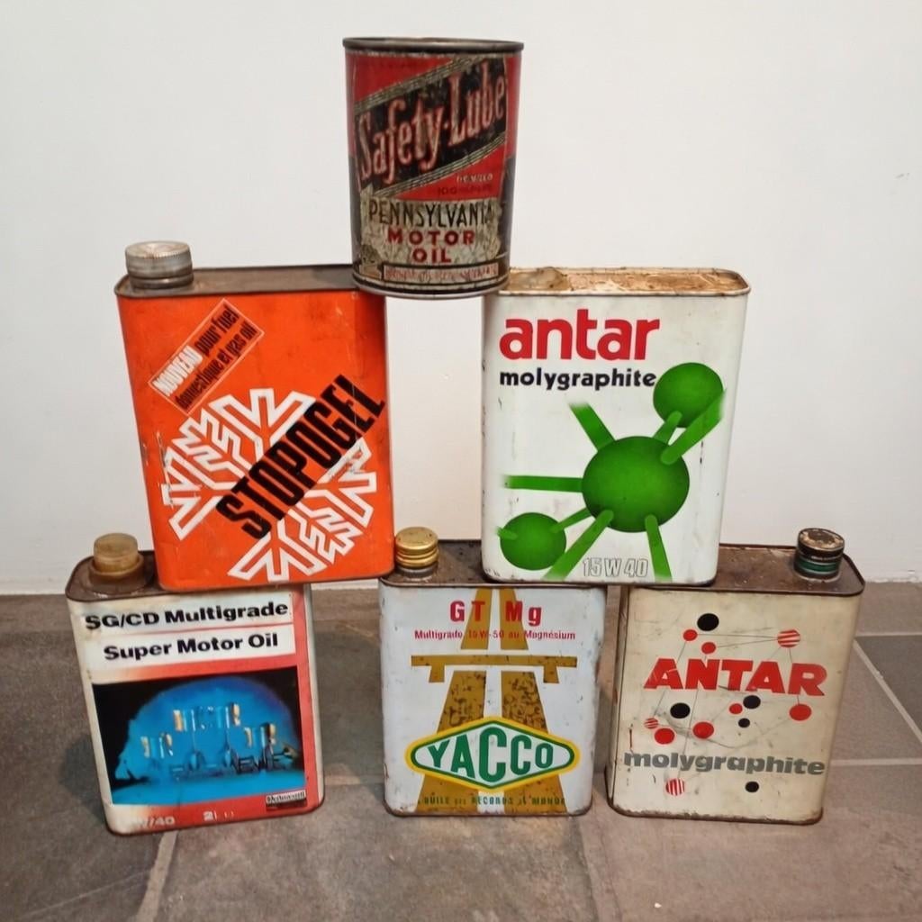 6 olieblikken, Ophalen, Gebruikt, Verpakking, Castrol