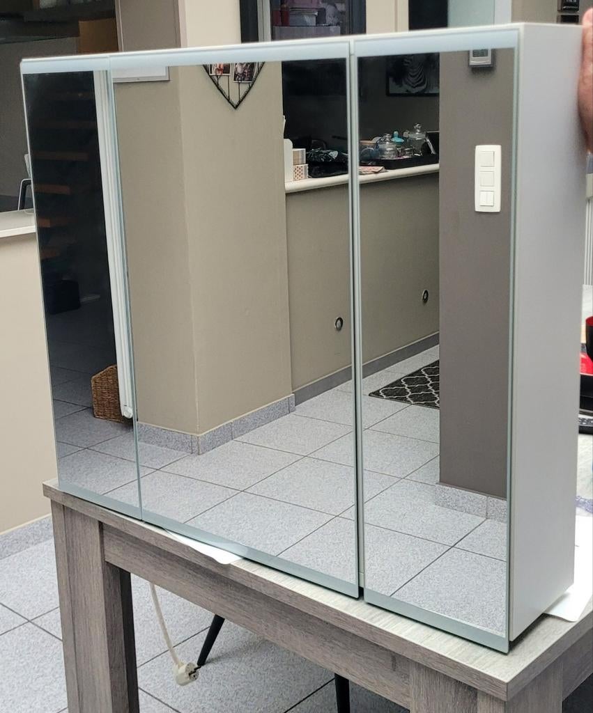 spiegelkast met 3 deuren van Alke met 2 stopcontacten, Ophalen