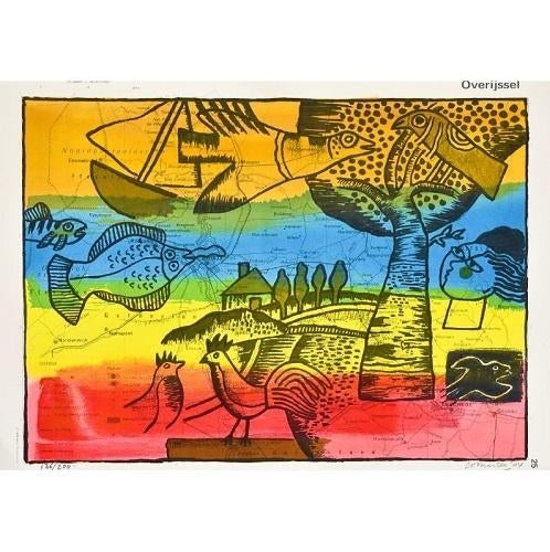 Corneille - "Overijssel", Antiek en Kunst, Kunst | Litho's en Zeefdrukken, Verzenden