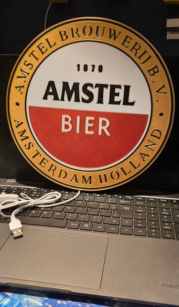 Unieke Amstel lichtreclame met heldere LED verlichting., Verzamelen, Merken en Reclamevoorwerpen, Nieuw, Lichtbak of (neon) lamp