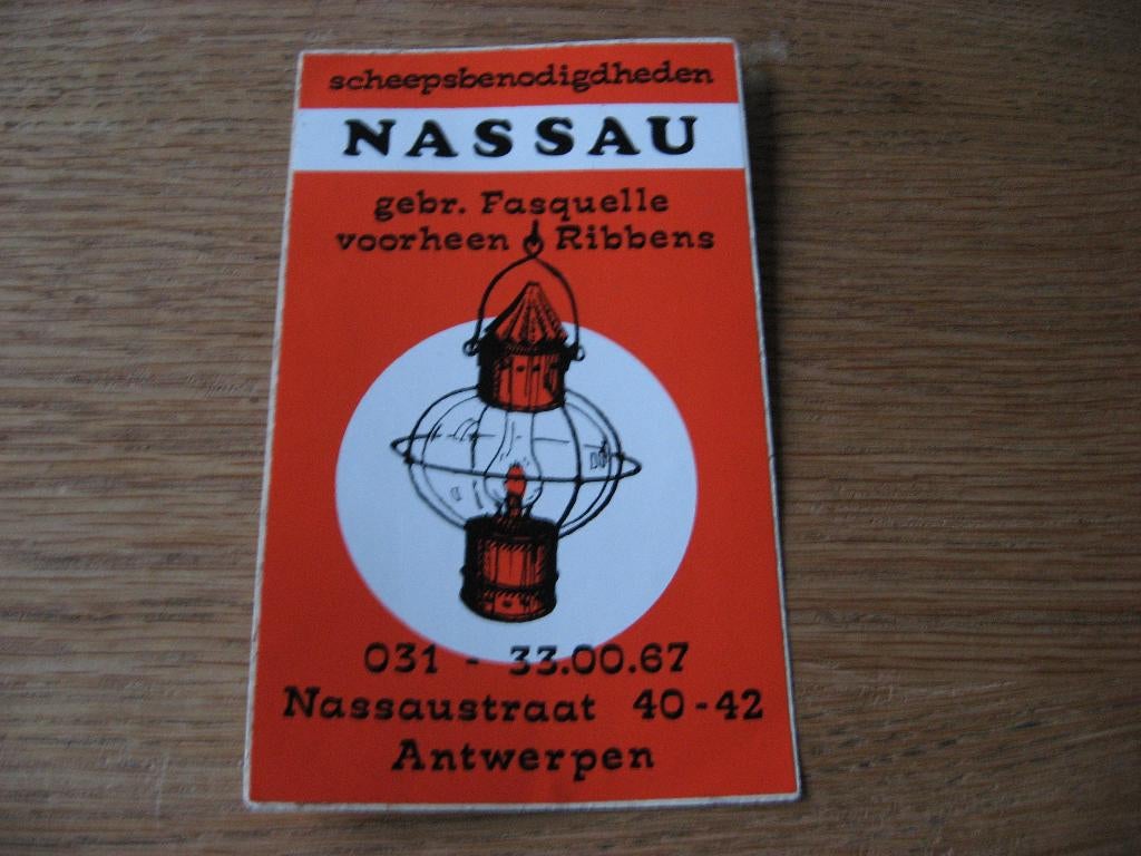 Antwerpen Sticker Scheepsbenodigdheden Nassau, Verzamelen, Ophalen of Verzenden, Nieuw, Overige typen