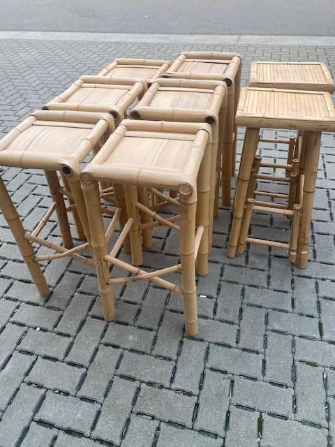 Barkrukken bamboe 8 stuks, Ophalen, 60 tot 90 cm, Hout, Gebruikt