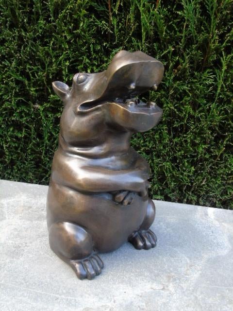 hippopotame en bronze , jet d eau, Jardin & Terrasse, Pièces d'eau & Fontaines, Neuf, Fontaine, Autres matériaux, Enlèvement ou Envoi
