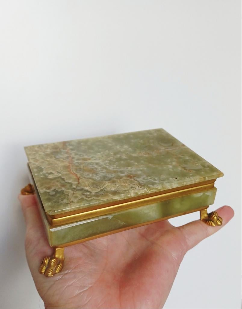 Boîte à bijoux vintage en onyx italien, Enlèvement ou Envoi