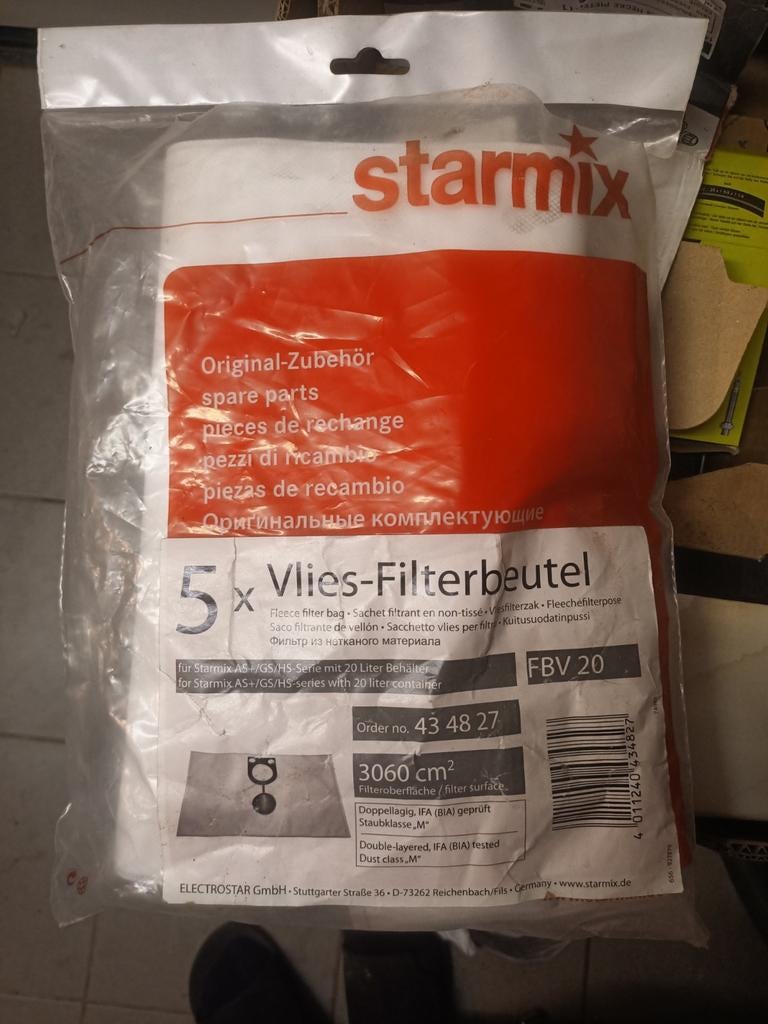 Starmix stofzuiger zak, Ophalen