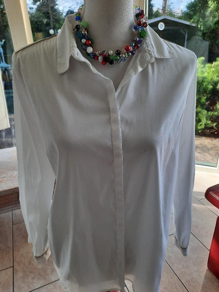 Stijlvolle blouse TERRE BLEUE - 44, Kleding | Dames, Blouses en Tunieken, Zo goed als nieuw, Maat 42/44 (L), Wit, Ophalen of Verzenden