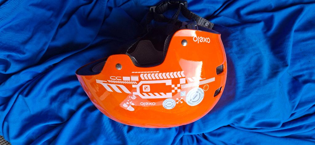 casque ski/roller enfant orange, Enlèvement, Comme neuf, Ski
