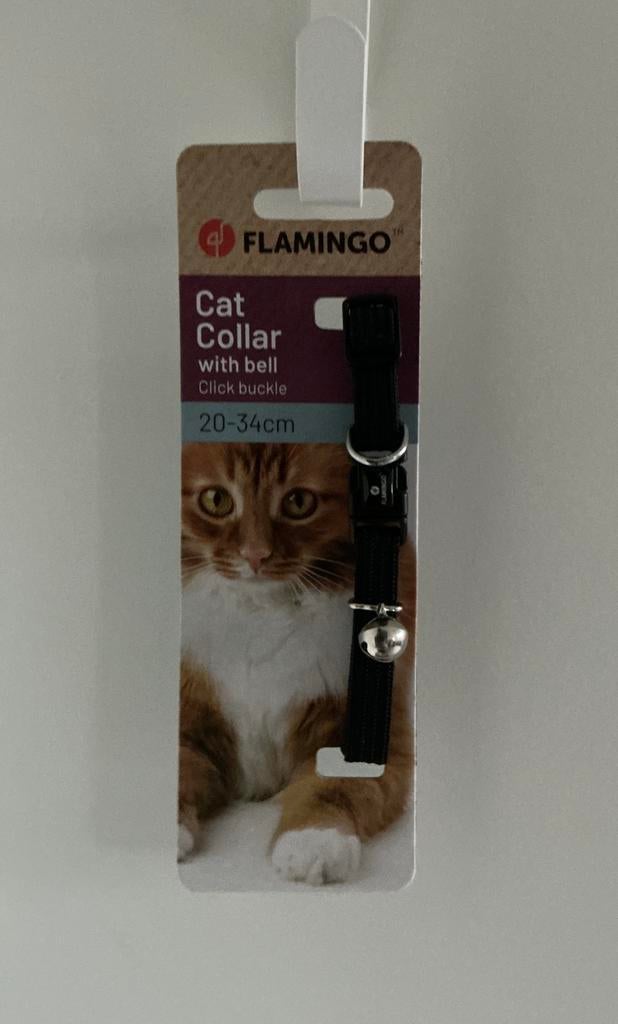 Kattenhalsband zwart 20-34cm, Dieren en Toebehoren, Kattenhalsbanden en Penningen, Ophalen of Verzenden, Nieuw