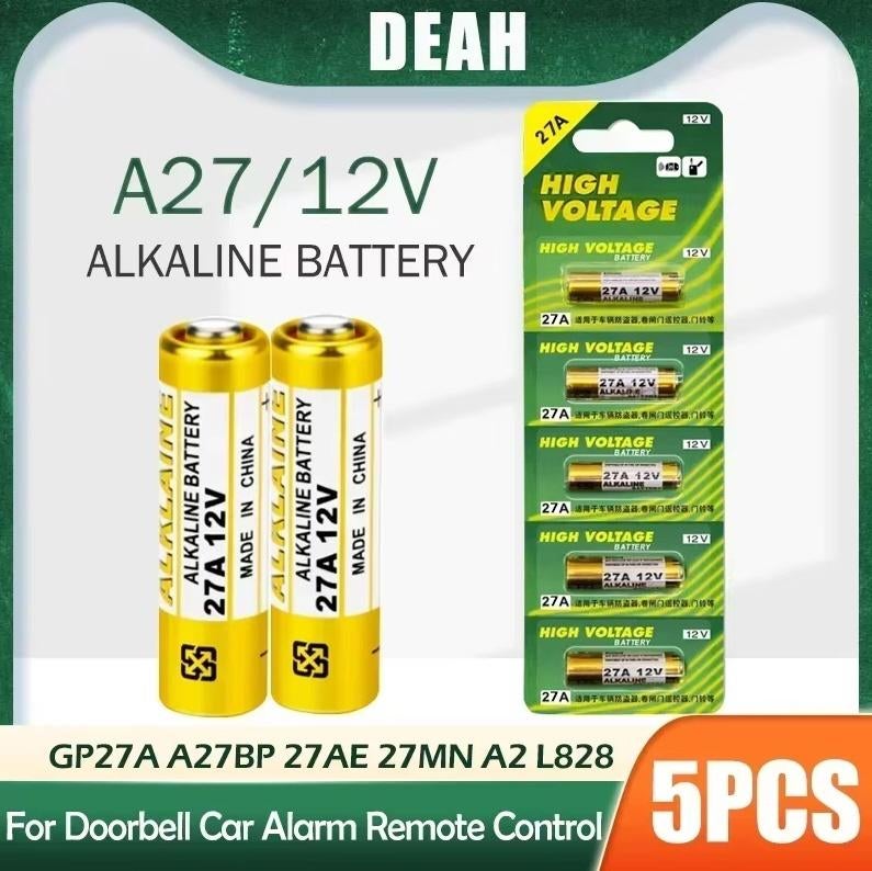 Pile alcaline 27 A A27 12 V pour télécommande 8 x 28 mm, Enlèvement ou Envoi, Rechargeable