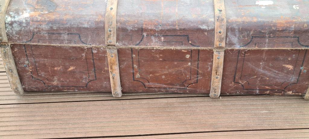 Oude antieke koffer malle papillon, Antiek en Kunst, Antiek | Woonaccessoires, Ophalen