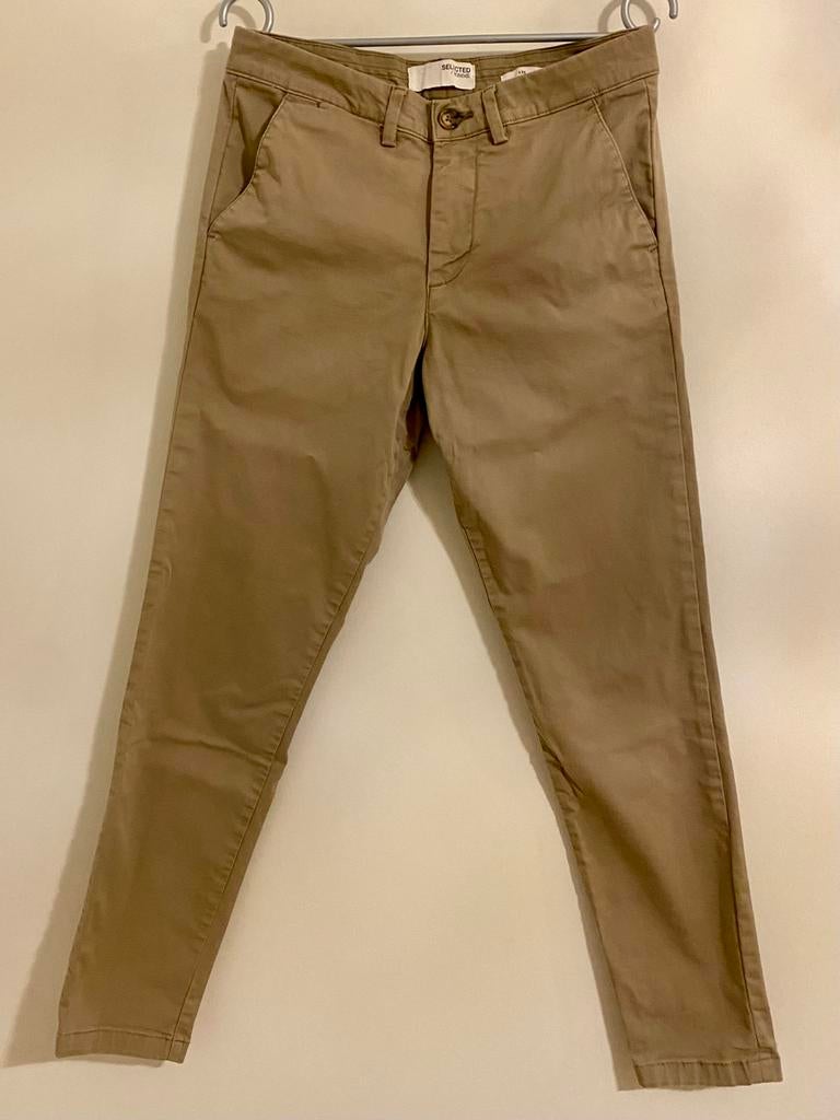 Chino Selected Homme Slim, Beige, Overige maten, Ophalen of Verzenden, Zo goed als nieuw