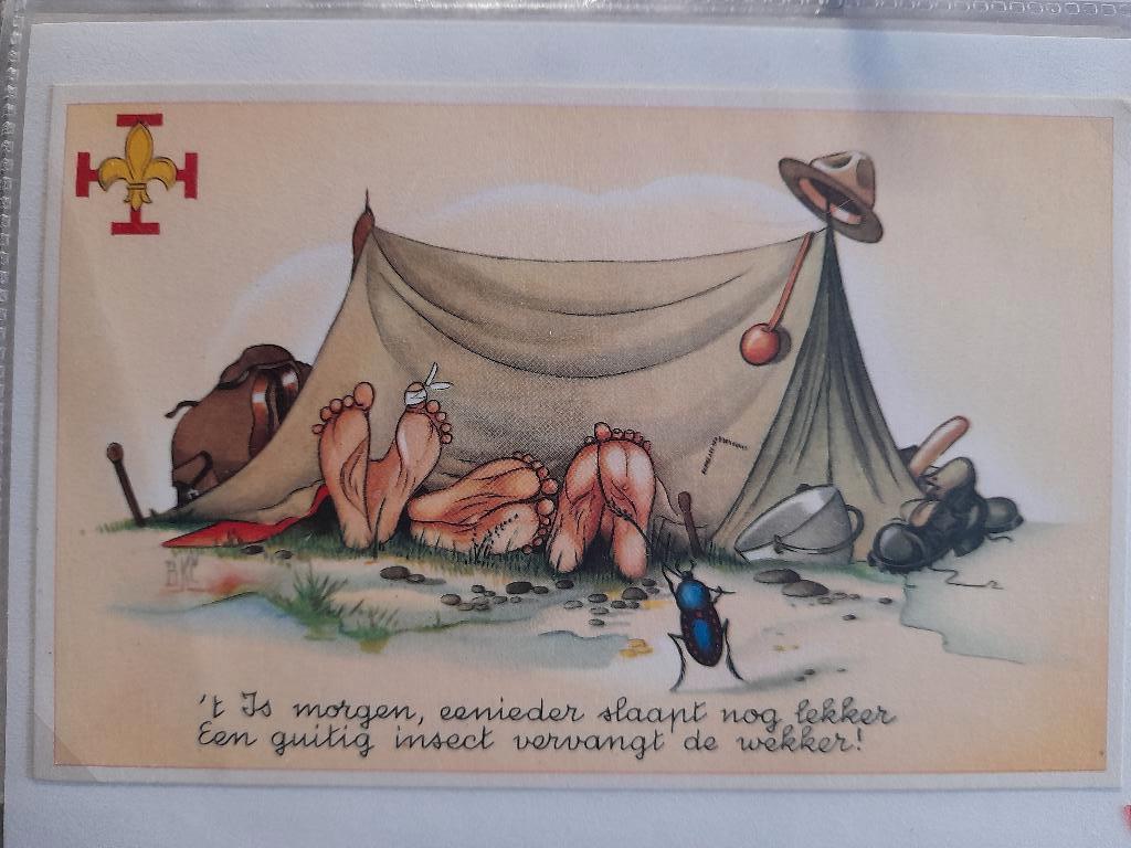 lot 13 : 12 scoutisme humoristische postkaarten, Collections, Enlèvement ou Envoi, 1960 à 1980, Non affranchie, Enfants