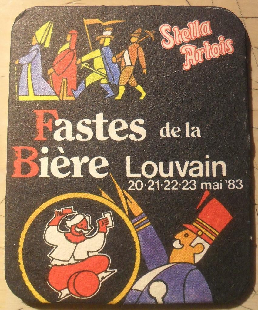 Sous-bock Stella Artois "Fastes de la Bière Louvain", Ophalen of Verzenden, Viltje(s), Stella Artois