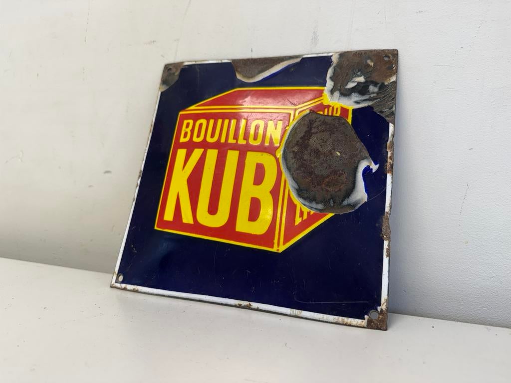 KUB oud emaille reclamebord, Ophalen of Verzenden