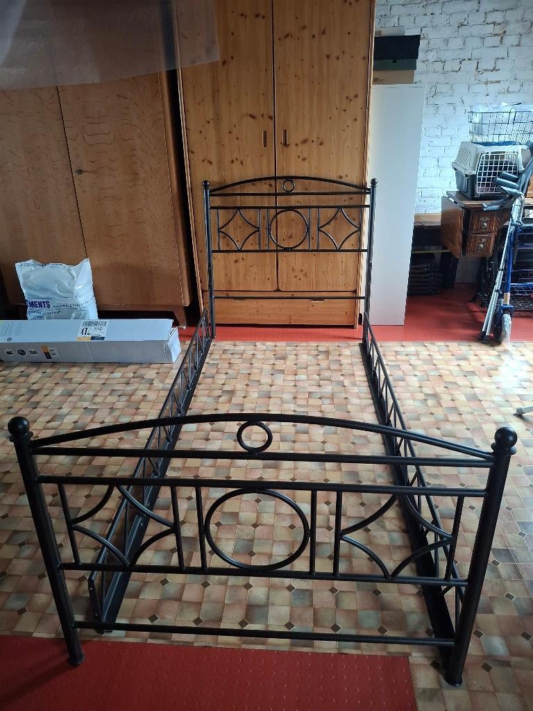 Lit en fer forgé 1 personne, Maison & Meubles, 90 cm, Une personne, Enlèvement, Utilisé