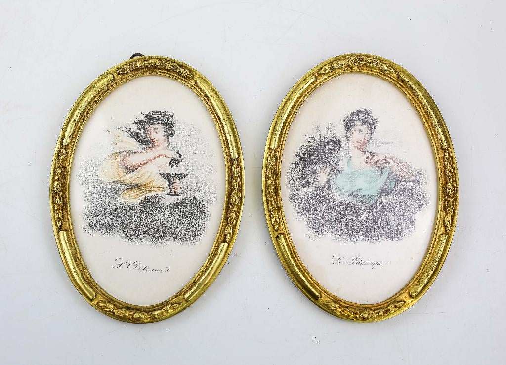 bronzen kaders met litho Mallet, Antiek en Kunst, Antiek | Brons en Koper, Ophalen of Verzenden, Koper