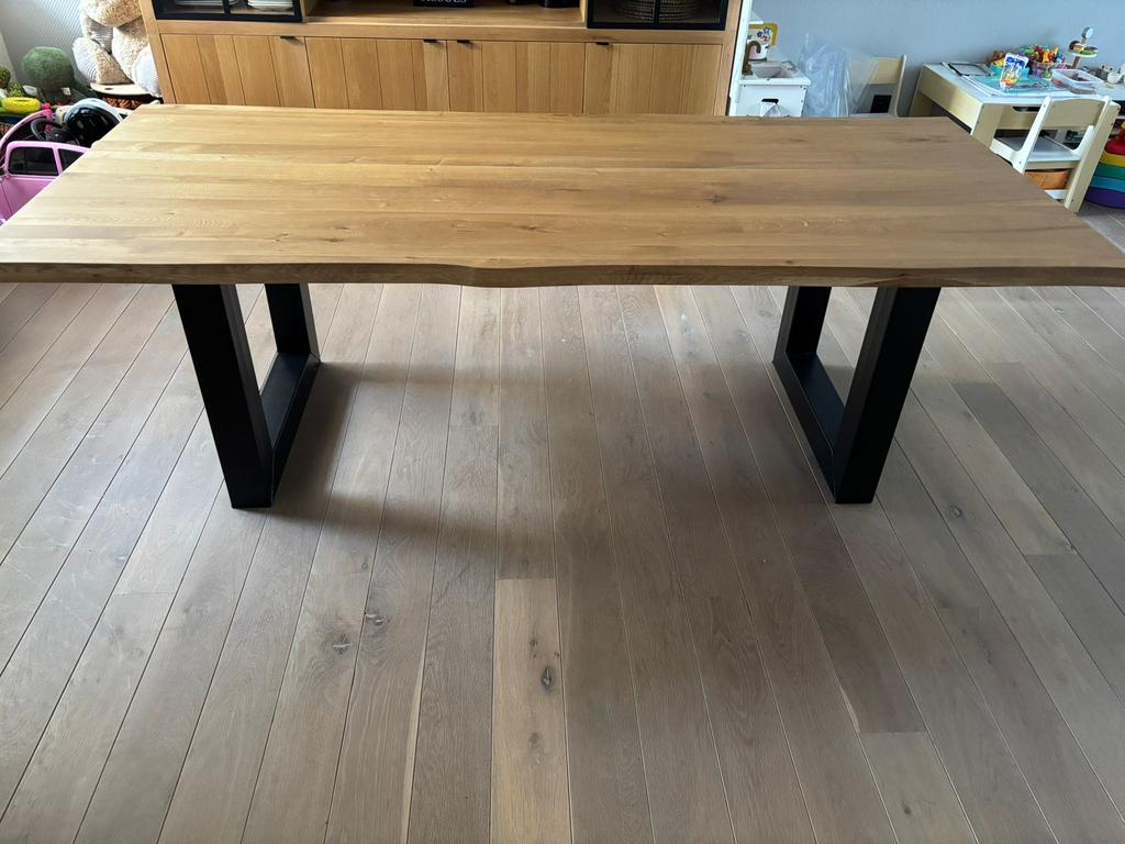 Houten tafel, Huis en Inrichting, Tafels | Eettafels, Ophalen, Zo goed als nieuw
