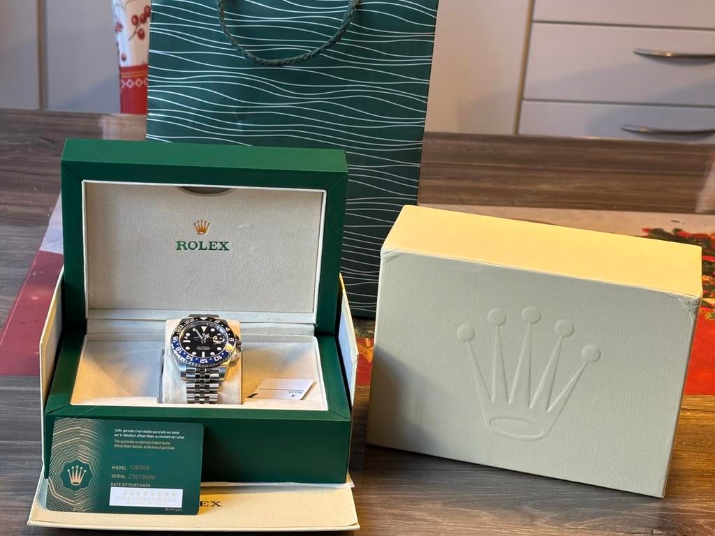 Rolex GMT Master 2 Batgirl, Handtassen en Accessoires, Horloges | Heren, Ophalen, Zo goed als nieuw, Rolex