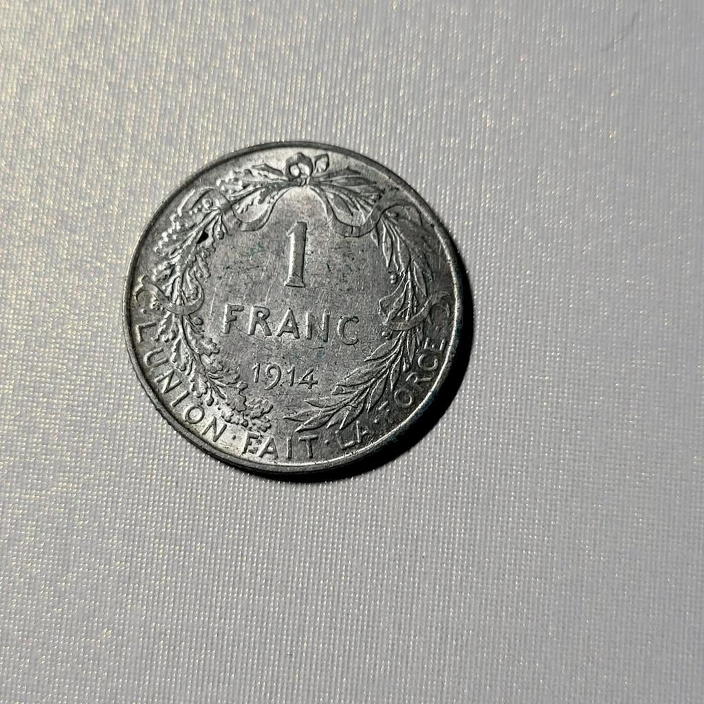 Pièce belge 1fr. 1914 Albert, Enlèvement ou Envoi