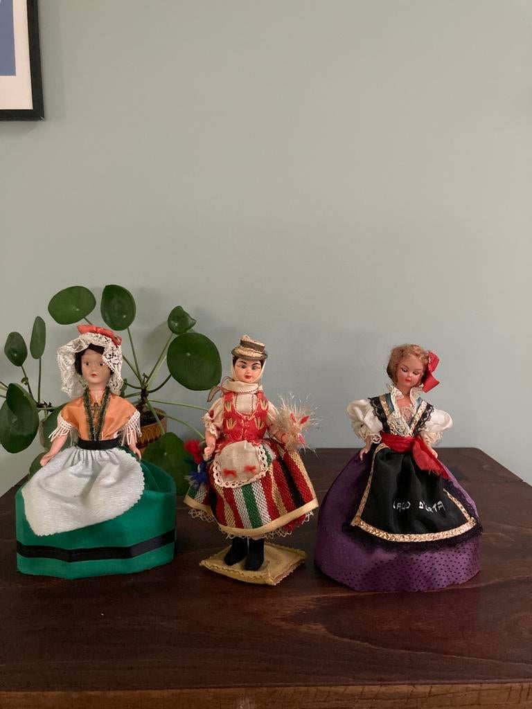 Set van 10 vintage popjes allerlei, Ophalen, Zo goed als nieuw, Mens