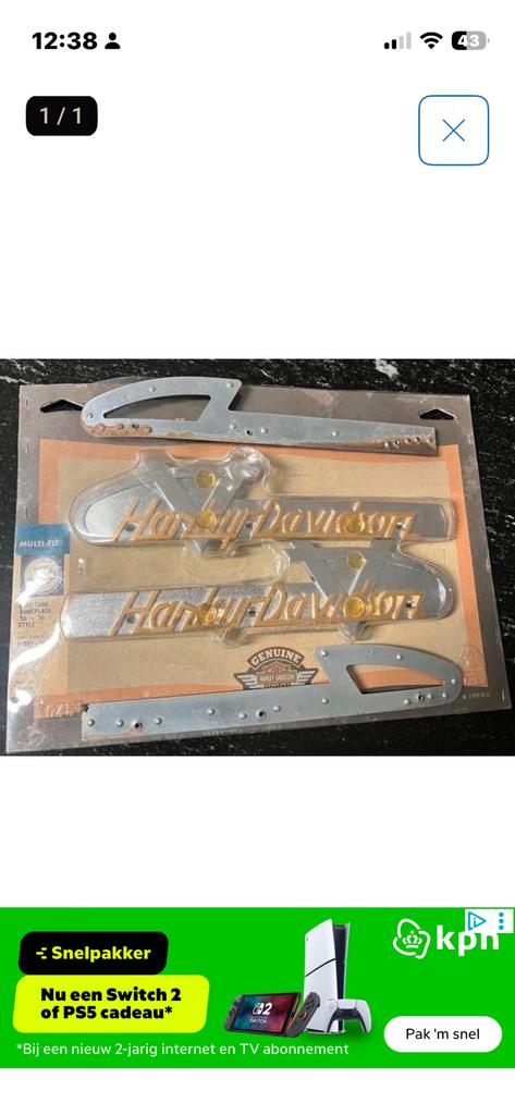 Harley davidson Panhead tankemblems, Ophalen of Verzenden, Zo goed als nieuw