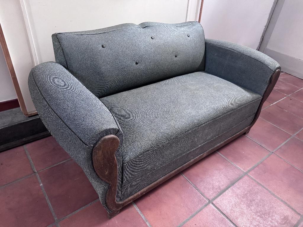 Vintage slaapbank in kunstleer, Ophalen