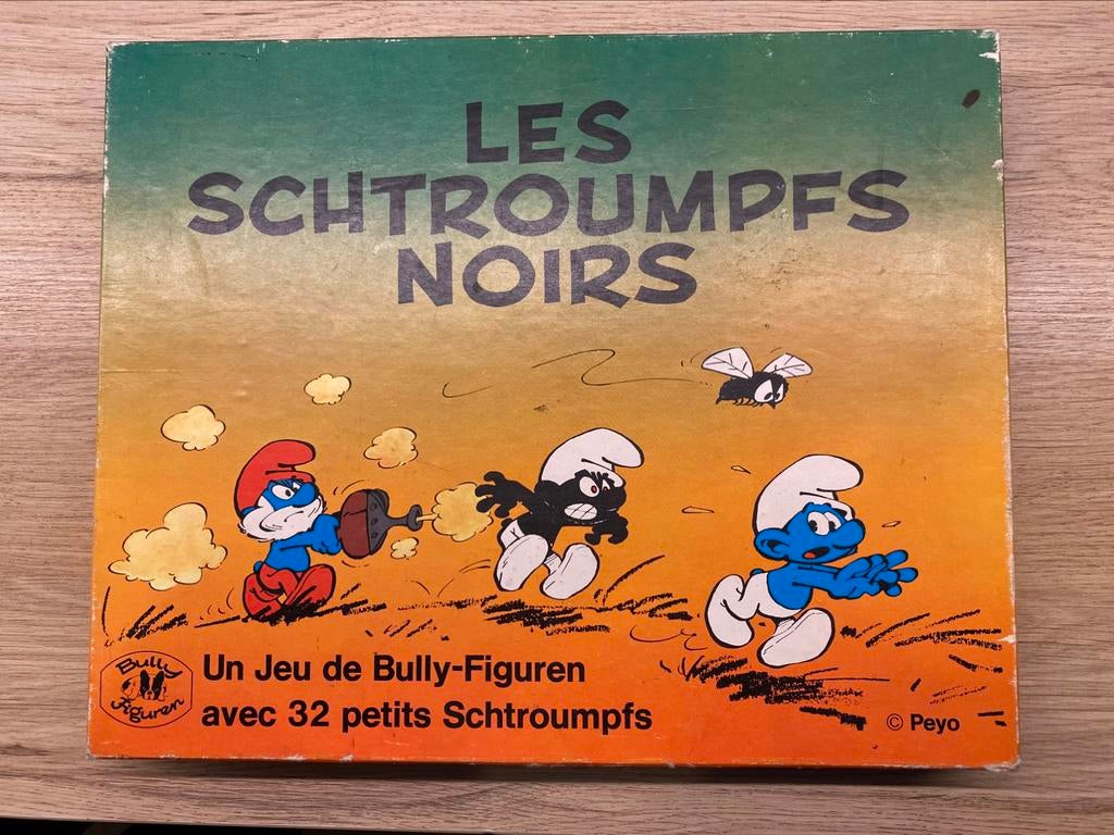 Les schtroumpfs noirs - jeu Bully-figuren, 1970, Collections, Schtroumpfs, Comme neuf, Bande dessinée, Différents Schtroumpfs