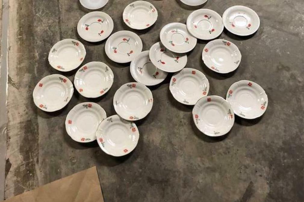 Lot van 18 bordjes Franse borden jaren ‘60, Antiek en Kunst, Antiek | Servies compleet, Ophalen of Verzenden