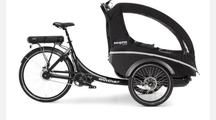 Winther kangaroo lite bakfiets zwart, Autres marques, Électrique, Enlèvement, Utilisé