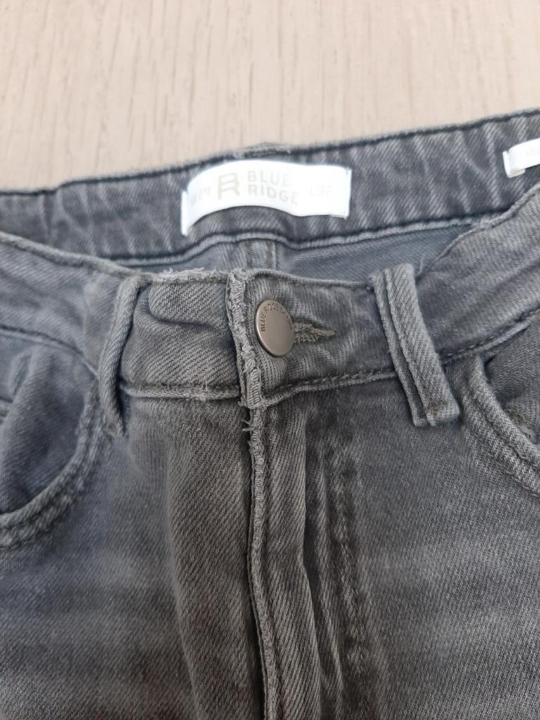 High rise skinny grijze jeansbroek dames, Ophalen, Grijs