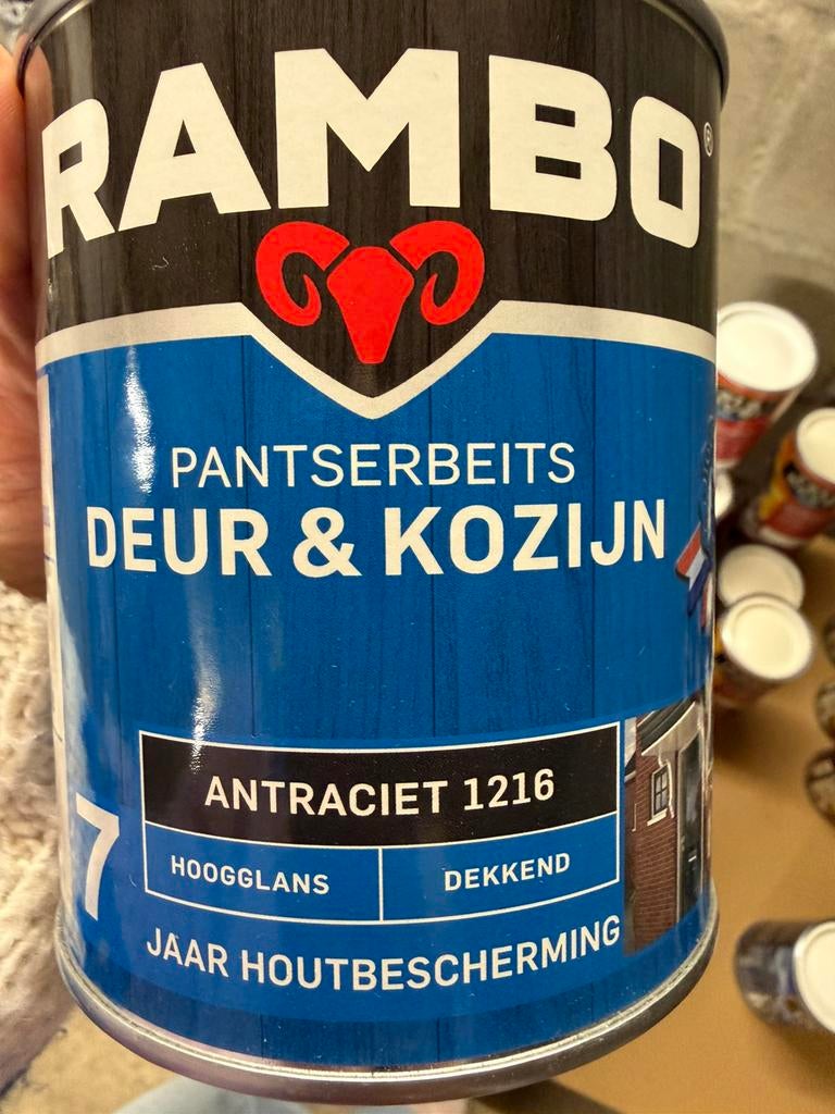 Rambo antracietgrijze dekkende beits 0,75l en 2,5liter, Enlèvement ou Envoi, Neuf