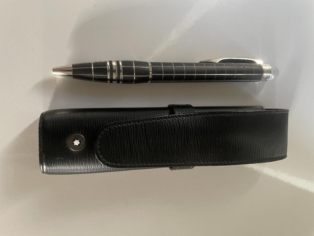 Stylo à bille Montblanc StarWalker Original + étui en cuir, Enlèvement ou Envoi, Comme neuf, Stylo à bille, Mont Blanc