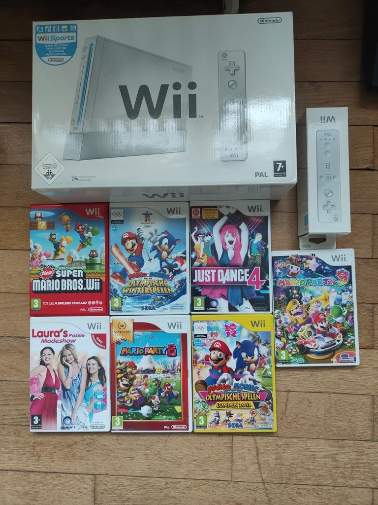 1 Nintendo Wii-console in doos + spelletjes., Games en Spelcomputers, Spelcomputers | Nintendo Wii, Ophalen of Verzenden
