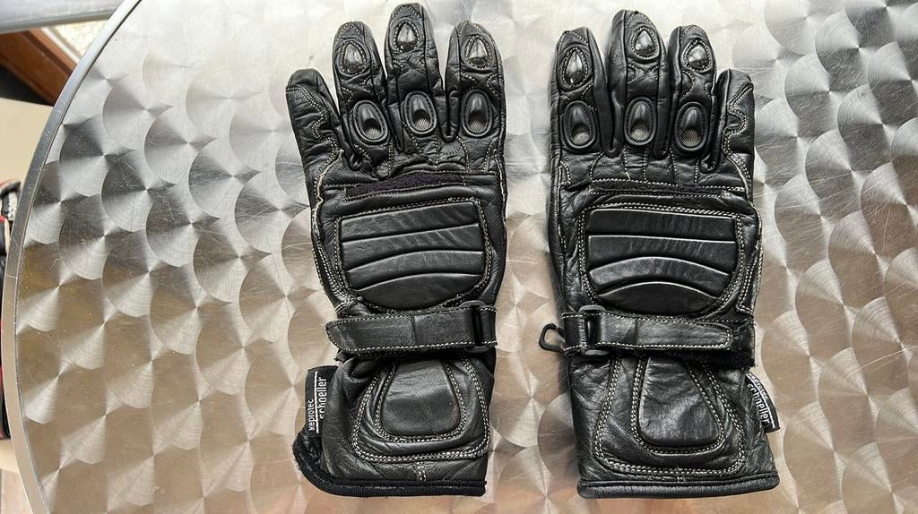 Schoeller Keprotec 81/2 gevoerde leren handschoenen heren, Motoren, Ophalen of Verzenden, Handschoenen