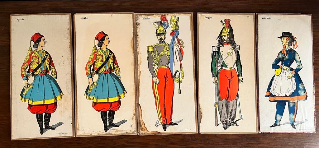 lithographies anciennes Imagerie Pellerin-Epinal uniformes, Imagerie Pellerin-Epinal, Moins de 50 cm, Enlèvement ou Envoi, Utilisé