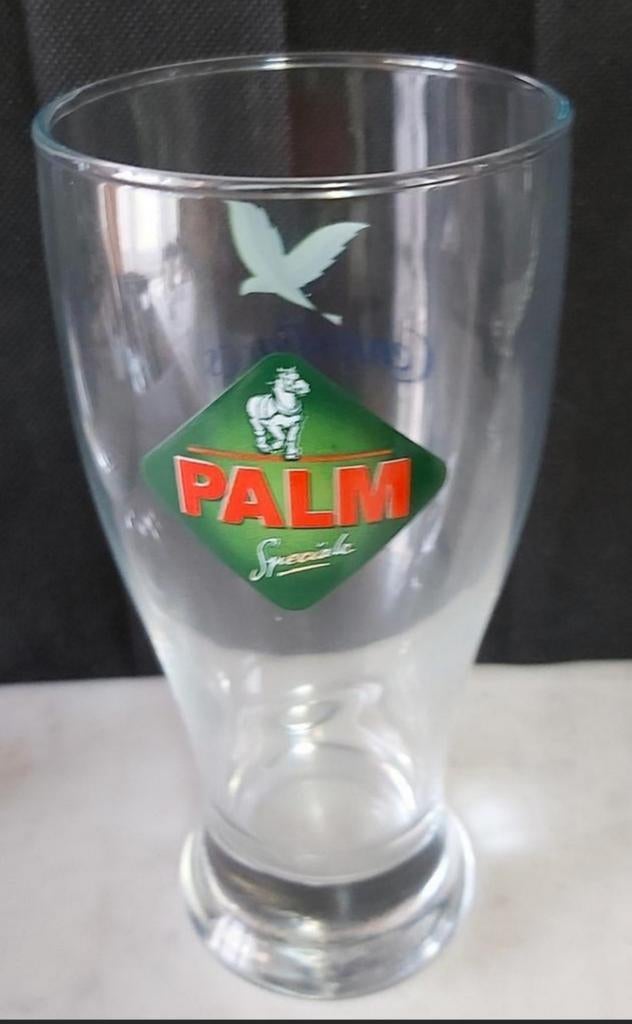 Palm geruit glas centerparcs, Verzamelen, Biermerken, Ophalen, Palm