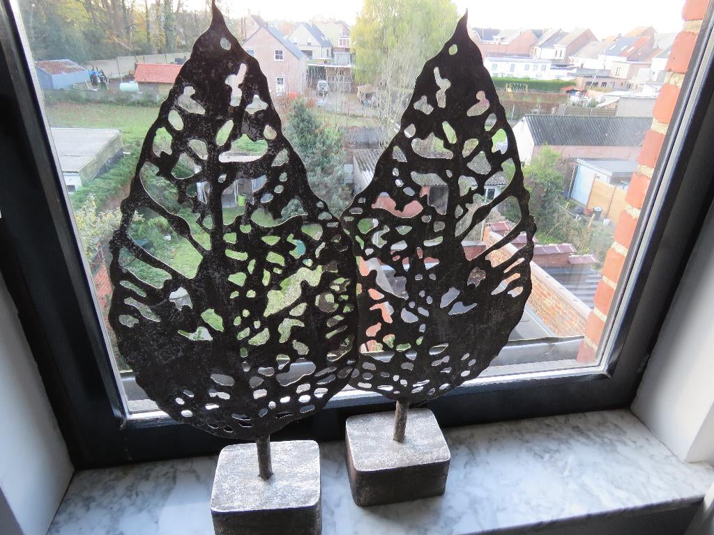 Koppel metalen ornamenten blad SIA, Ophalen of Verzenden