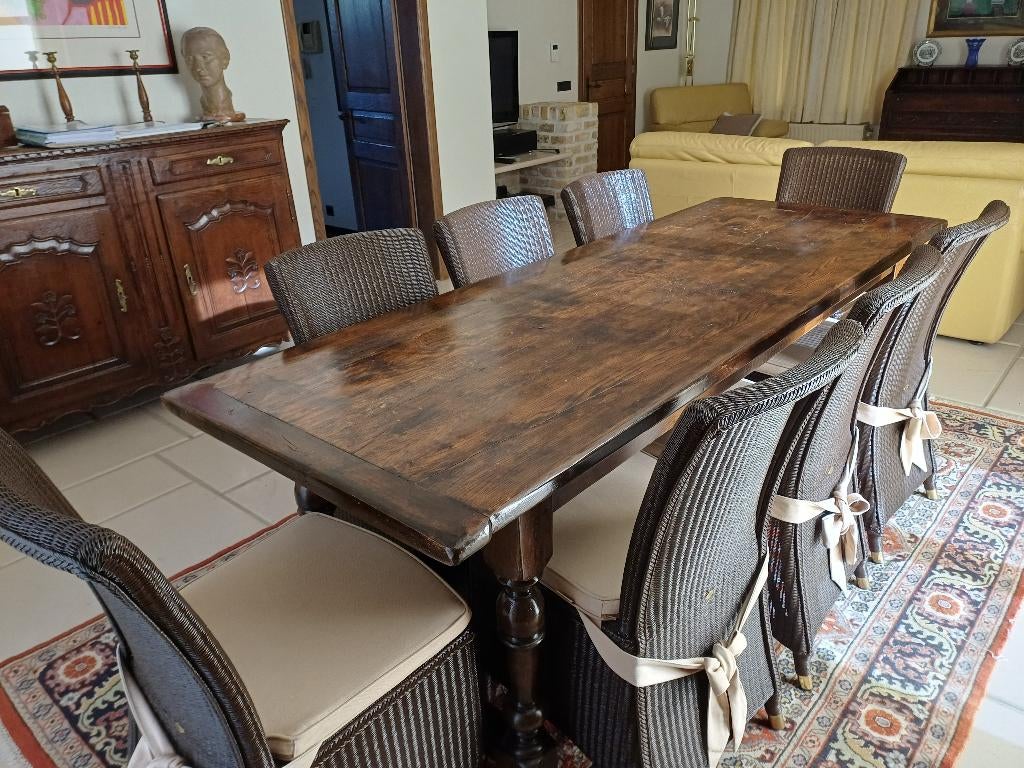 Eiken eettafel + Vincent Sheppard stoelen, Enlèvement, Utilisé